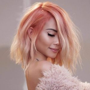 NIB Pink to Blonde Ombre Wig, Shoulder Length